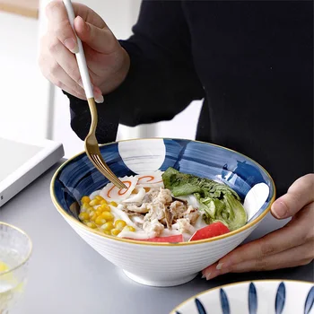 Japonijos 8 cm keraminiai ramen dubenį, virtuvė, Indai, namų apyvokos Sriuba maišant ryžiai, grūdų dubuo nustatyti mielas vaisių salotų Dubenys - 