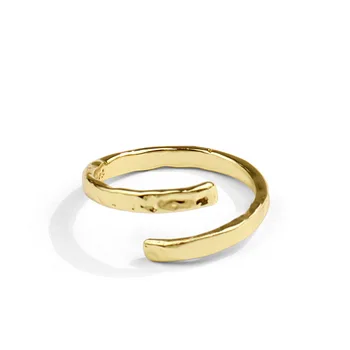 925 Sterlingas Sidabro Naujas Paprastas Dizainas Apkabinti Formos Aukso Spalvos Žiedų Šviesą Nelaimę Atidarymo Rankų Darbo Žiedas Mados Fine Jewelry - 