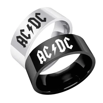 Mados Madinga Retro Roko Grupė AC/DC Žiedas iš Nerūdijančio Plieno Gatvės Šalis Helovinas Žiedas Vyrams ir Moterims Rock/Punk Papuošalai, Dovanos - 