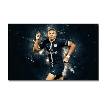 Prancūzijos futbolo priekį Kylian Mbappé sporto Plakatas （be Rėmelio） Printd ant Drobės Meno modernių Namų Sienos Menas - 