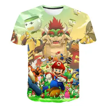 Naujas Mados Mario Žaidimas, T-marškinėliai, Vasaros trumparankoviai 3d Atspausdintas O-kaklo marškinėliai, Madingi Nauji Viršų Vaikiški marškinėliai - 