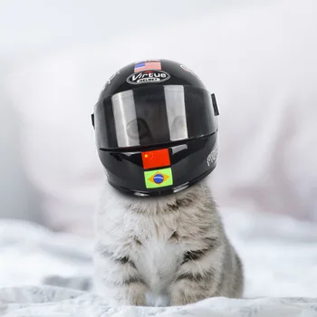 Pet šalmas net raudona pačios katė šalmas pet motociklo skrybėlę pet mini motociklo šalmas šuo skrybėlę - 