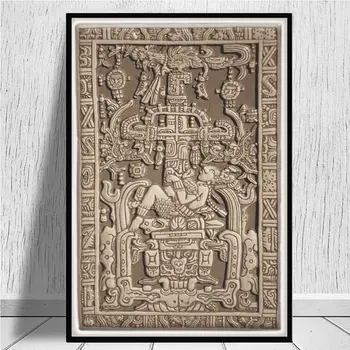 Senovės Astronautų. Pakal, Maya, sarkofago dangčio. drobė spausdinama Tapybos Ant Drobės Plakatus Spausdina Cuadros Namų Dekoro Miegamasis - 