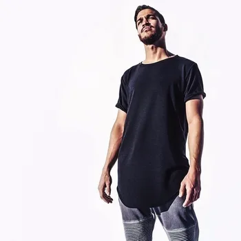 2020 sprogimo modelių vyriški vasaros gatvės hip-hop stiliaus trumparankoviai marškinėliai hem lanko prarasti vientisos spalvos, žemiausią marškinėliai - 