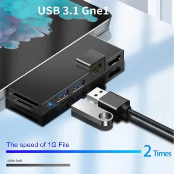 6 in 1 USB Hub High Definition Multimedia Interface Gigabit Ethernet Ekrano SD TF Reader Jungiamojo Stationa Paviršiaus Pro3 /4/5 - 