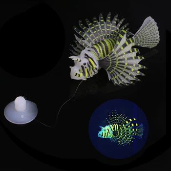 Akvariumas Dirbtinės Šviesos Liūtas Žuvų Bakas Vandens Kraštovaizdžio Silikono Medūzos, Žuvų Švyti Tamsoje Po Vandeniu Ornamentu - 