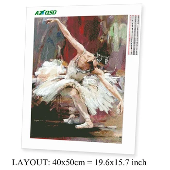 AZQSD Nuotrauką Strazdų Diamond Siuvinėjimo Baleto Moteris Mozaika yra Rankų darbo Dovanų Deimantų Tapybos Portretas Dekoro Namai - 