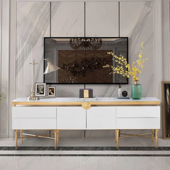 Šviesos prabangus marmuro TV spintelė Modernus minimalistinio kambarį smulkūs baldai, spintelė, TV spintelė didmeninė pritaikymas savo reikmėms - 