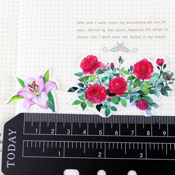 19pcs gražių mažų žiedų ir rožių lipdukai scrapbooking pegatinas raštinės reikmenys leidinys kawaii papelaria nešiojamojo kompiuterio lipdukas - 