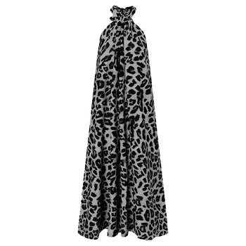 Celmia Bohemijos Moterų Leopard Print Suknelė 2021 M. Vasarą Seksualus Apynasrio Rankovių Sūpynės Maxi Vestidos Atsitiktinis Prarasti Paplūdimys Sundress - 