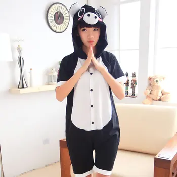 Moterų Gyvūnų Kostiumas Vasaros Cosplay Pajama Animacinių Filmų Anime Sleepwear Kigurumi Tigras Panda Dragon Onesies Trumpomis Rankovėmis Drabužius - 