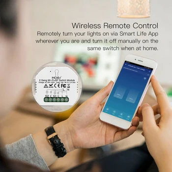 2Gang 2Way WiFi+RF433 Pažangaus Belaidžio tinklo Jungiklis Šviesos Nuotolinio Valdymo Jungiklis Tuya Smart Gyvenime protingų Namų Darbas Su Alexa 