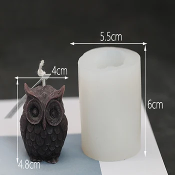 1PCs 3D Pelėda Žvakė Pelėsių Silikono Pelėsių Žvakė Padaryti 