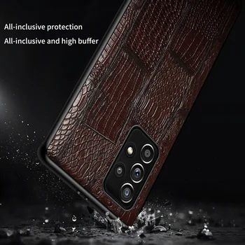LANGSIDI Odinis Telefono dėklas samsung Galaxy A52 A72 a51 natūralios odos atsparus smūgiams gaubtas, Skirtas 