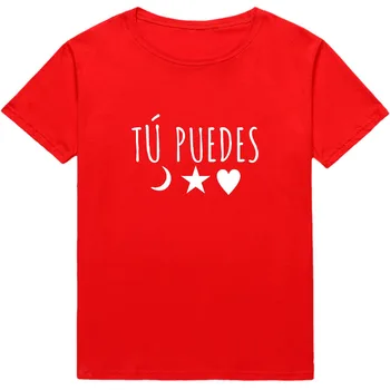 Galite Streetwear T-shirts Hipster Moterų atsitiktinis viršų medžiaga ispanijos Laiškas Grafinis t-shirt lady tees ropa mujer - 
