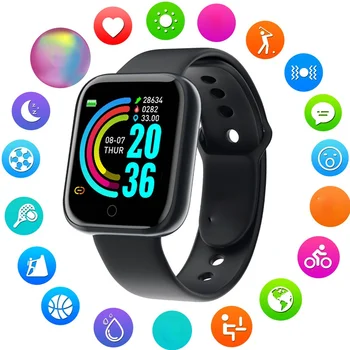 2021 Y68 Skaitmeninis žiūrėti Vyrų Ir Moterų D20 Fitness Tracker Kraujo Spaudimas Smartwatch Širdies ritmo Monitorius Bluetooth Laikrodį - 