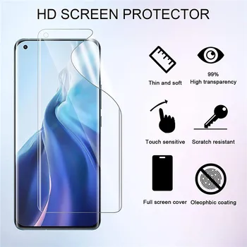 2vnt Lenktas Hidrogelio Filmas Xiaomi Mi 11 Ultra 10T Pro Lite Screen Protector Redmi Pastaba 10 8 7 K40 9 Pro Max 10S 9S Ne-Stiklo - 