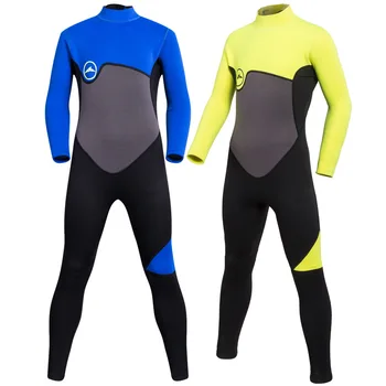 Vaikai 2MM Neopreno Wetsuits Atgal Užtrauktuką vientisi maudymosi kostiumėlį UV Apsauga Šiluminė Maudymosi kostiumai Vaikams, Jaunimo Berniukų, Mergaičių Nardymo Kostiumas - 