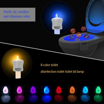 Judesio Jutiklis Luminaria Tualete Kabo Apšvietimas Smart Baterija WC LED Sėdynės Naktį Šviesos Higieniškas Tualeto Lempos - 
