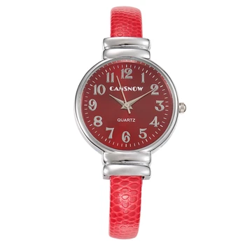 Prabangos Prekės ženklo Moterys Kvarco Apyrankė Laikrodžiai 2019 Naujas Stilingas Raudonas Plonos Odos Watchband Grožio Laikrodis Karšto zegarek damski - 