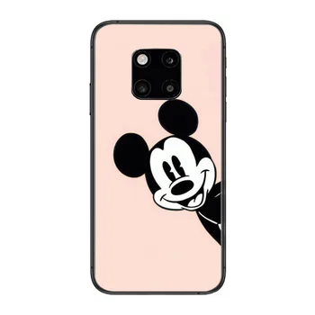 Mielas Disney Animacinių filmų Minnie Mouse Telefono Minkštas Viršelis Atveju Telefoną Atveju Huawei mate 30 10 20 40 Lite Smart Z Pro Juodos spalvos Dėklu 3D - 