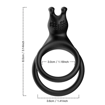 Silikono Dual Gaidys Žiedas Atidėti Ejakuliaciją Vyrų Poros Seksualinio Žaislo Suaugusiųjų Sekso Užraktas Vyrų Varpos Žiedas Plėtros Erekcija Produktas - 