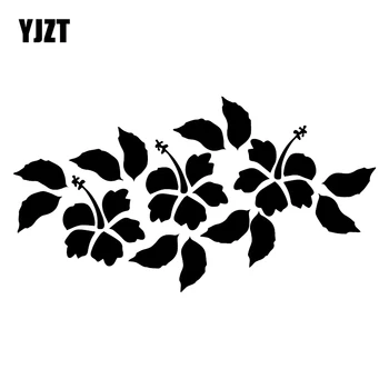 YJZT 17.5X9.4CM Hibiscus Flower Havajai Mados Durų Bamperis Vinilo Decal Automobilių Lipdukai, C25-0873 - 