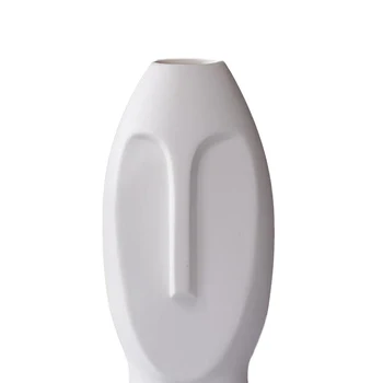 Keramikos Vaza Džiovintų Stiebų Krūva Gėlių Kompozicijų White 9.5x18.5cm - 