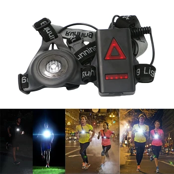 Lauko Naktį Veikia Bėgiojimas Krūtinės LED Lemputė Įspėjimas Fakelas Saugos Flash Šviesos USB Įkrovimo Sporto Pėsčiomis Nešiojamų Krūtinės Lempos - 