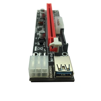 Juoda Lenta 60cm PCI-E PCI Express Extender Riser Card 1x iki 16x USB 3.0 SATA 4Pin 6Pin IDE Molex Maitinimo Kasybos Bitcion Miner - 