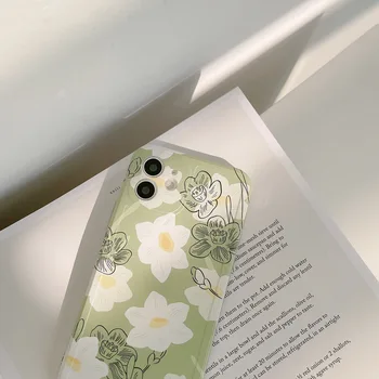 Retro Meno Daisy Gėlių korėjos Telefono dėklas Skirtas iPhone 12 11 Pro Max X Xs Max Xr 7 8 Pulse SE 2020 Atvejais Minkštas Silikoninis Dangtelis - 