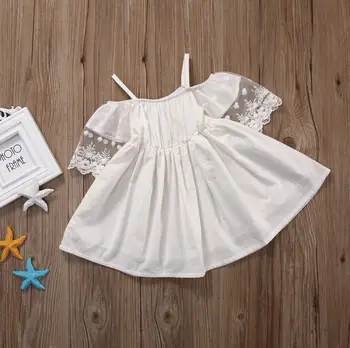3-7 Metų Mergaitėms Nėrinių Princesė Suknelės Vaikas, Kūdikis Šalis Vestuvių Oficialus Tiulio Mini Suknelė Baltos Suknelės Sundress - 