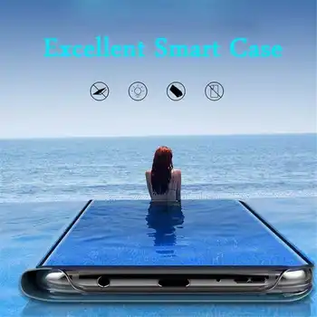 Smart Veidrodis, Flip Telefono dėklas Samsung Galaxy S21 S10 S9 S8 S20 FE Lite Ultra Pastaba 20 10 9 8 Plius S7 Krašto Ventiliatorius Edition Dangtis - 