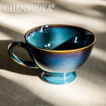 CHANSHOVA 500ml Keramikos Asmenybės Krosnies atsitiktiniai tekstūros kavos puodelis Aukščio kojų pusryčiai puodeliai teacup Kinijos porceliano H658 - 