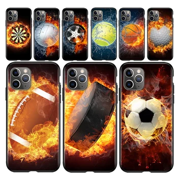 Futbolo, Beisbolo, ledo Ritulio Silikoninis Dangtelis Apple IPhone 12 Mini Pro 11 XS MAX XR X 8 7 6S 6 Plius 5S SE Telefono dėklas - 