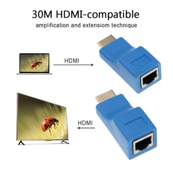 Naujas HDMI-suderinama Extender 1080P RJ45 Uostų LAN Tinklo Išplėtimas iki 30m Parama Hdcp Į Rj45 Vieną Tinklo Kabelis, 1080P - 