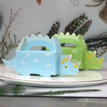 10vnt Naujų Dinozaurų Šalis Slapukas Langelį Baby Shower Saldainių Dėžutė Gydyti Pakuotės Vaikams Gimtadienio Popieriaus Mėlynai Žalios Dėžės C2T5 - 