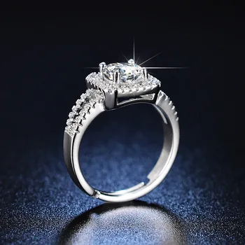 Sužadėtuvių Žiedai Moterims Sterlingas Sidabro 925 Papuošalai Deimantiniai Žiedai Moterims Papuošalai keičiamo dydžio Žiedas - 
