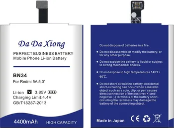 Da Da Xiong Originalios Telefonų Baterijos BN34 už Xiaomi Redmi 5A 5.0