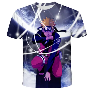 Vasaros 3D Atspausdintas Unisex Japonų Anime Narutos marškinėliai Uchiha Sasuke Kūrybos Naujovė T-Shirt Viršuje Tees Atsitiktinis Vaikai tshirts - 