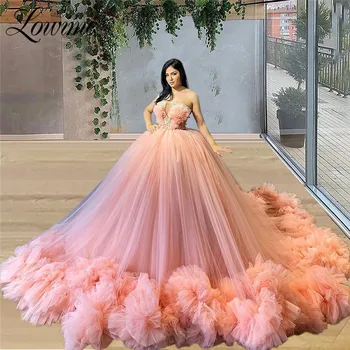 Lowime Rožinė Reljefiniai Prom Dresses 2021 Chalatas De Soiree Arabų, Artimųjų Rytų Vakare Chalatai Vestido De Festa Duobute Kristalai Šalis Suknelė - 