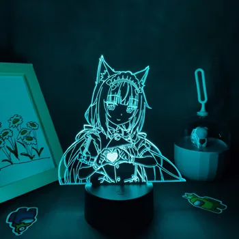 Nekopara Anime Pav Vanilės 3D Led Lempos RGB Naktį Žibintai Gimtadieniu, Mielas Dovanas Žaidimas Miegamojo Lovos Manga Stalo Stalo Apdailos - 