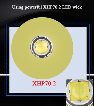 Povandeninis led žibintuvėlis fakelas XHP70.2 XHP70 Nardymo Karinės Itin Šviesus Lanterna IPX8 Žibintų povandeninės medžioklės Zaklamp - 