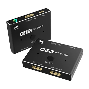HDMI Suderinamus 2.1 Perjungiklis 2 in 1 out 8K@60Hz 4K@120Hz Ultra HD KVM Switcher 2x1 Adapteris PS4/5 TV Box HDTV Xbox Projektorius - 