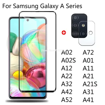 Grūdintas Stiklas Samsung Galaxy A72 A52 A42 A22 A32 A12 A02S A01 A02 A11 A21 A31 A41 Fotoaparato Objektyvą Screen Protector, Plėvelės Stiklo - 