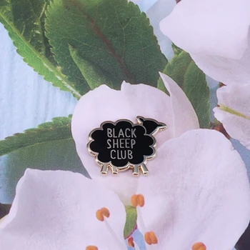 Juodos avys klubas emalio pin juokingas humoro citata ženklelis kietas didžiuotis kariai dekoras - 