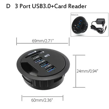 Prietaiso Įkrovimo Mount Stalo, Šakotuvai USB 3.0 HUB Adapteris, skirtas Macbook Išorės Stereo Garso Combo Apmokėjimo Kortelių Skaitytuvas - 
