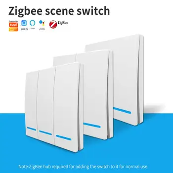Zigbee Jungiklis Tuya Smart Nemokamai Pajungimo Nemokamai Įklijuodami Scene Nuotolinio Valdymo Jungiklis App 