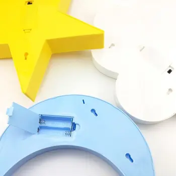 Gražių Debesų Moon Star LED 3D Šviesos Naktį Šviesos Vaikai Dovanų Žaislas, Skirtas Kūdikių, Vaikų, Miegamojo, Tualeto Lempos Apdaila, Patalpų Apšvietimas - 