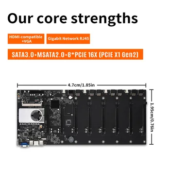 BTC-37 Miner Plokštė CPU Nustatyti SATA 3.0 8 GPU PCI-E 16X Plokštę su USB 2.0 DDR3 Atminties Lizdus Kompiuterių Dalys - 